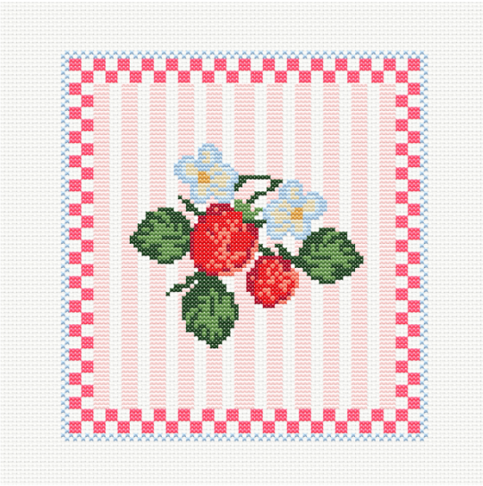 modèle point de croix fraises : douceur de fraises