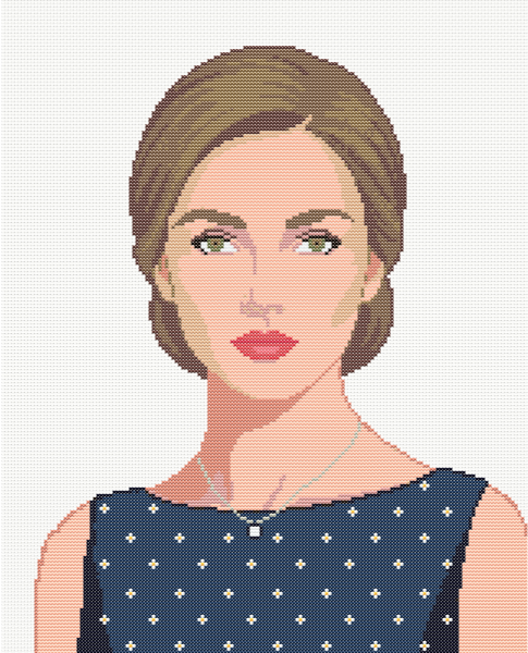 modèle point de croix portrait femme elisa diagramme pdf pixelbrodes