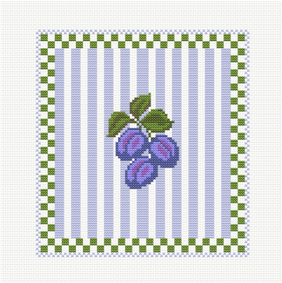modèle point de croix prunes : douceur de prunes