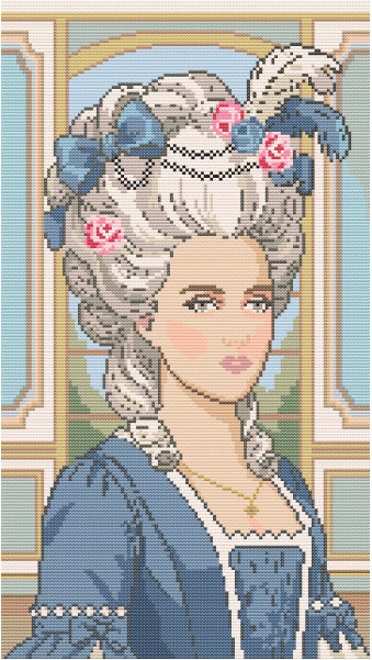 modèle point de croix marie antoinette elégance royale à broder