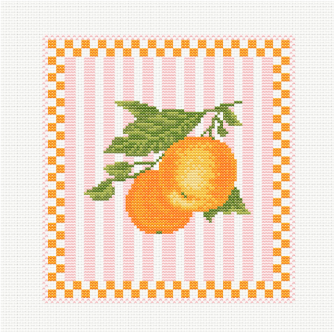 Modèle point de croix douceur d'oranger, PDF PixelBrodes