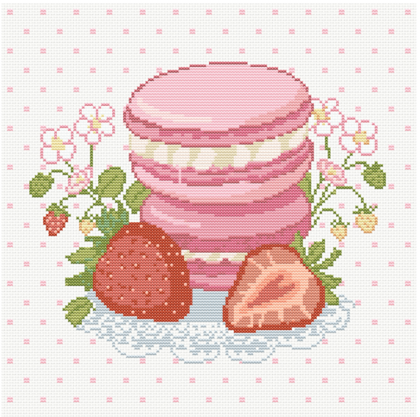 douceur de fraises et macarons